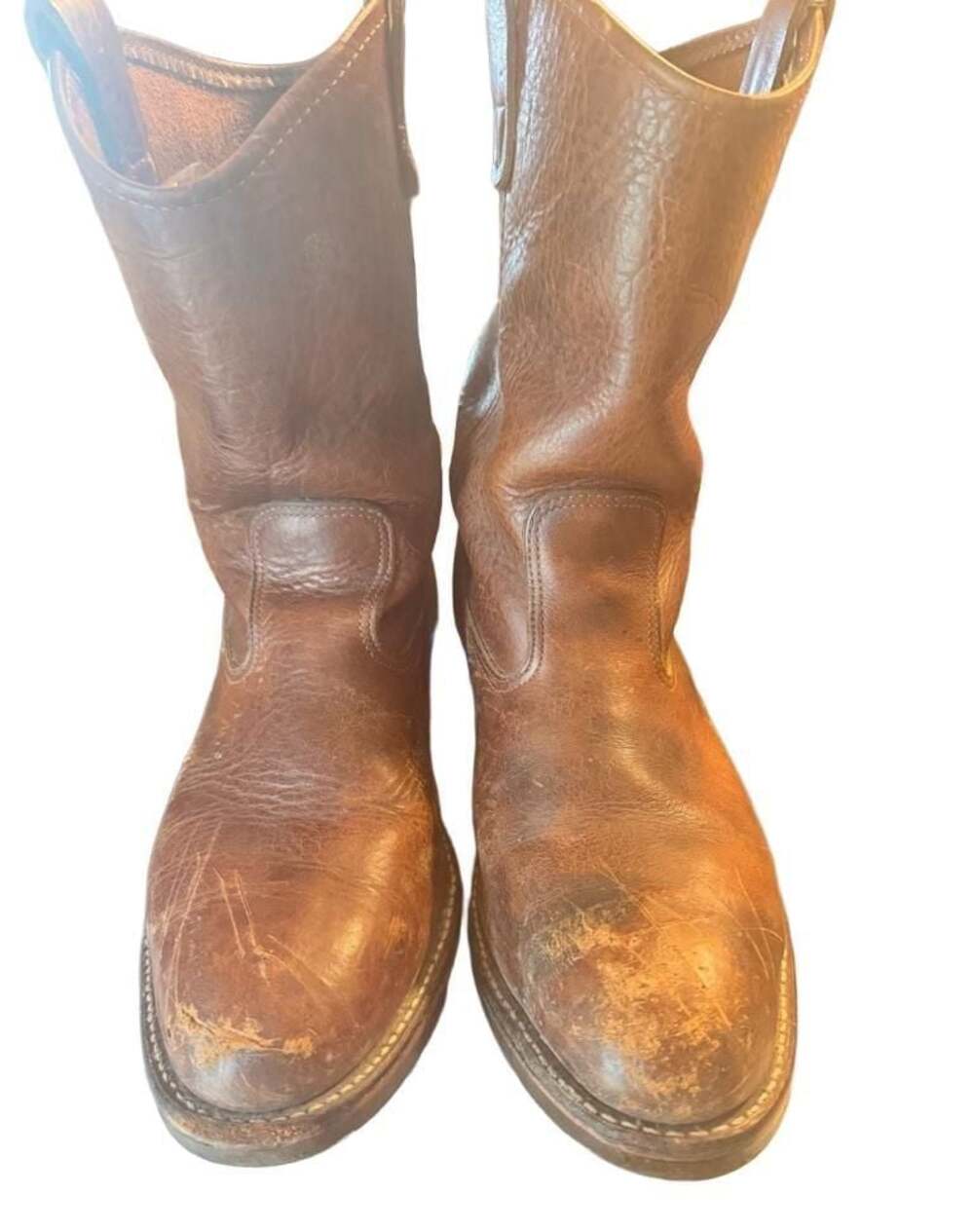 Vintage Cat's Paw M 9.5 Brown Leather Western Cowboy Boots Made in USA